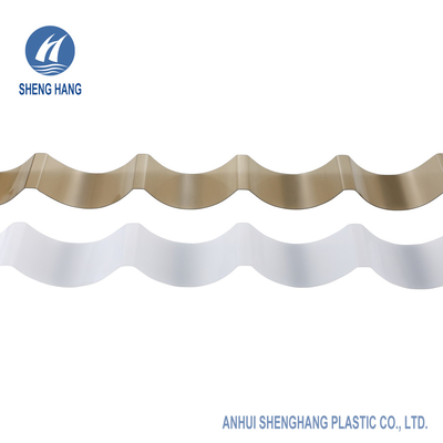 Strato ondulato opaco 80um coprente di plastica 900mm del policarbonato dello SGS Brown