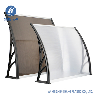 Sunshield ha curvato il rivestimento UV di plastica della tenda 5mm del policarbonato